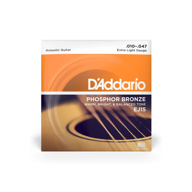 D'Addario 10-47 Phosphor Bronze Extra Light Acoustic Guitar Strings