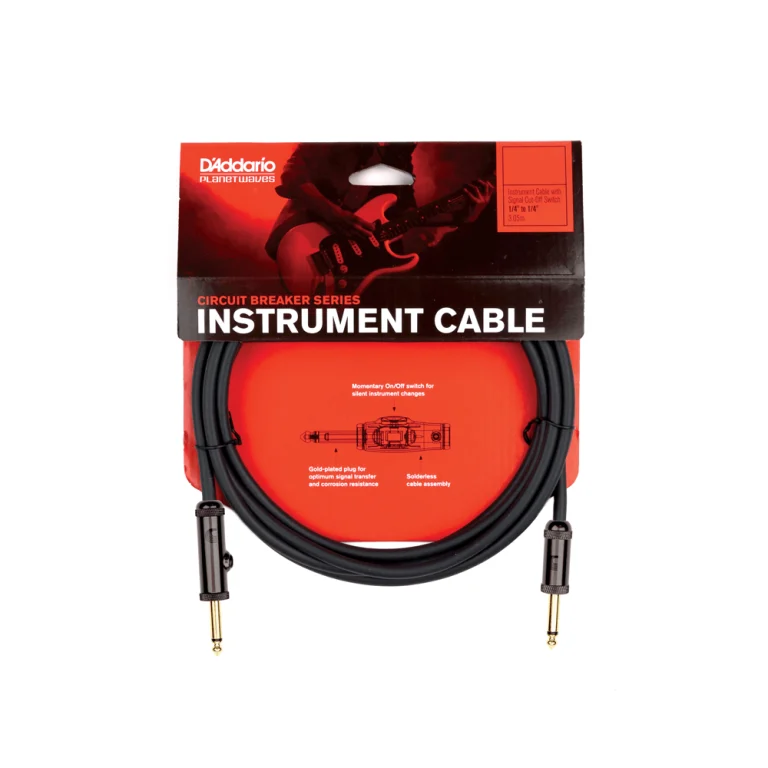 D'Addario Circuit Breaker Instrument Cable Straight to Straight with Momentary Switch, 20ft. - Image 2