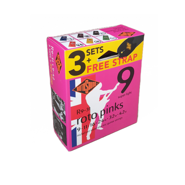 Rotosound Electric Guitar Strings with Strap (Pack of 3) | 9-42