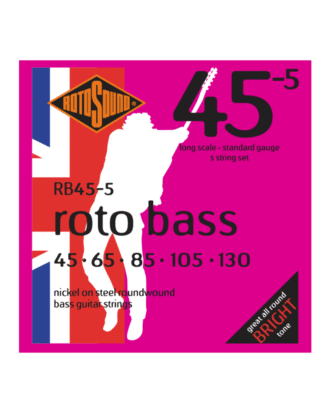 Rotosound Bass Nickel 5-String Standard | 45-130 LONG SCALE  810mm – 860mm | 32″ – 34″