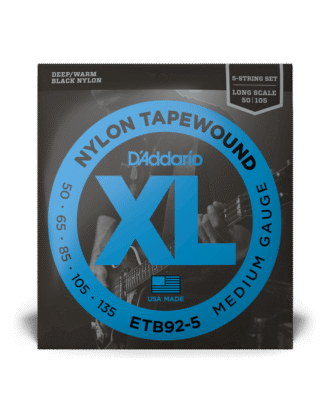 D'Addario Nylon Tapewound 50-135 Medium 5-String Long Scale Bass Strings