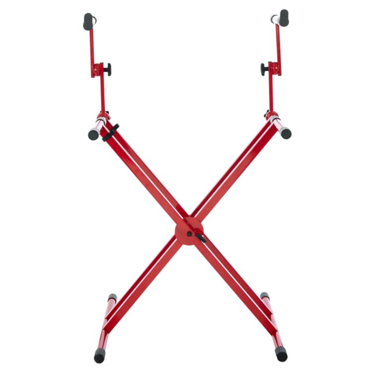 Gator Frameworks Deluxe Two-Tier X Frame Keyboard Stand; Bright Red Finish