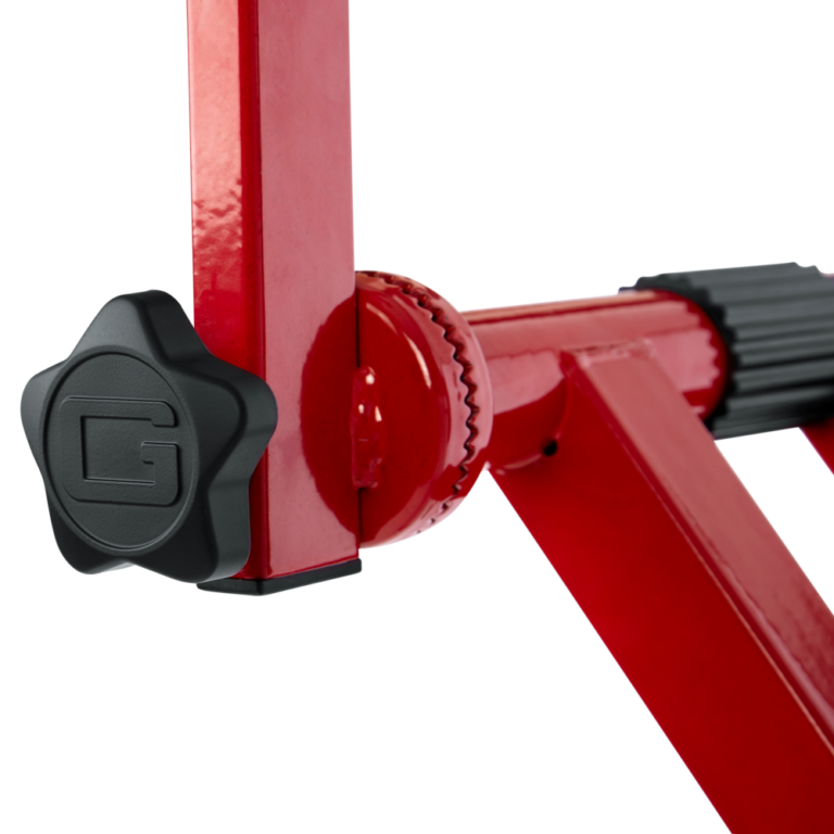 Gator Frameworks Deluxe Two-Tier X Frame Keyboard Stand; Bright Red Finish - Image 5
