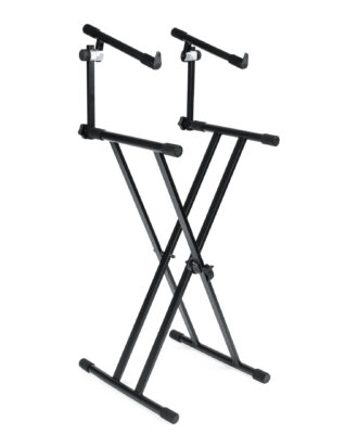 Gator Frameworks Deluxe 2 Tier “X” Style Keyboard Stand Black