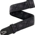 D 'addario Pad Lock Woven Guitar Strap, Monterey Black Tubular