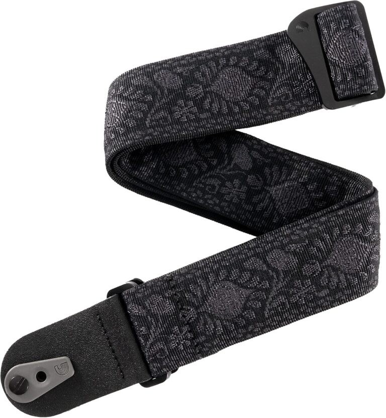 D 'addario Pad Lock Woven Guitar Strap, Monterey Black Tubular