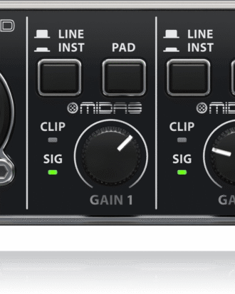 Behringer Audiophile 2x2, 24-Bit/192 kHz USB Audio Interface with Midas Mic Preamplifiers