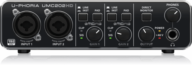 Behringer Audiophile 2x2, 24-Bit/192 kHz USB Audio Interface with Midas Mic Preamplifiers