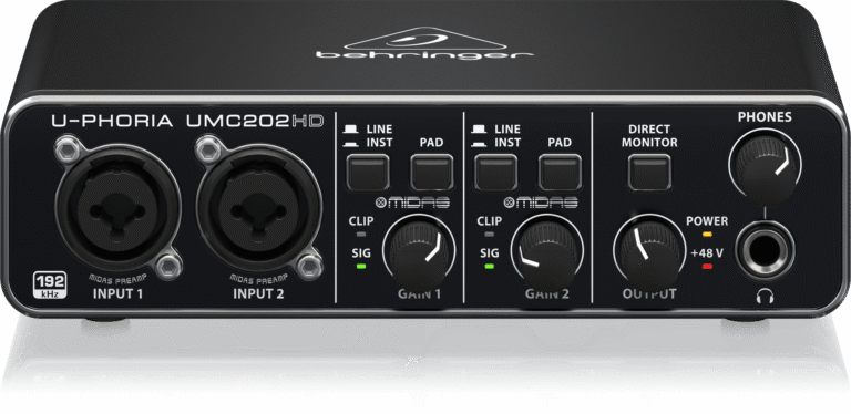 Behringer Audiophile 2x2, 24-Bit/192 kHz USB Audio Interface with Midas Mic Preamplifiers - Image 2