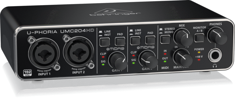 Behringer U-Phoria Audiophile 2x4, 24-Bit/192 kHz USB Audio/MIDI Interface with Midas Mic Preamplifiers - Image 2