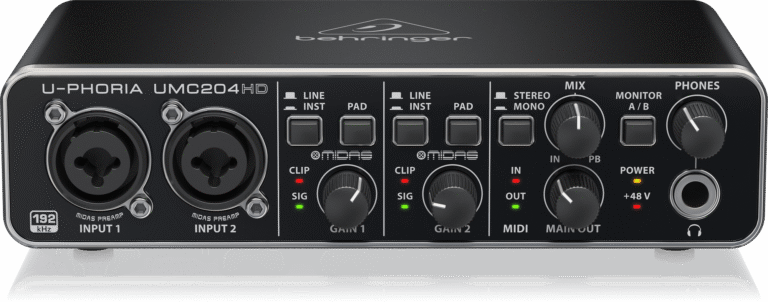 Behringer U-Phoria Audiophile 2x4, 24-Bit/192 kHz USB Audio/MIDI Interface with Midas Mic Preamplifiers - Image 3