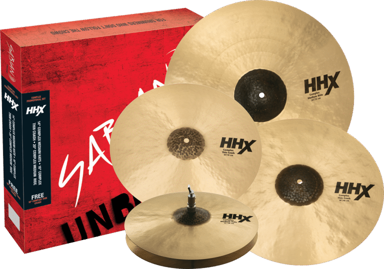Sabian HHX Complex Promotional set 14” Medium Hats, 16” Thin Crash, 20” Medium Ride and 18″Thin Crash