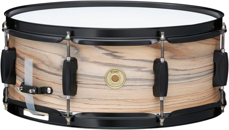 TAMA Woodworks Poplar 14 x 6.5 Natural Zebrawood Wrap Snare Drum