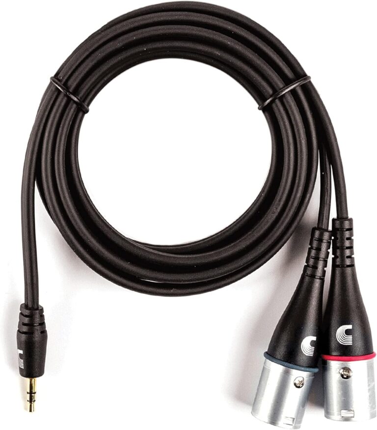 D'Addario Custom Series 1/8” to Dual XLR Audio Cable 6FT