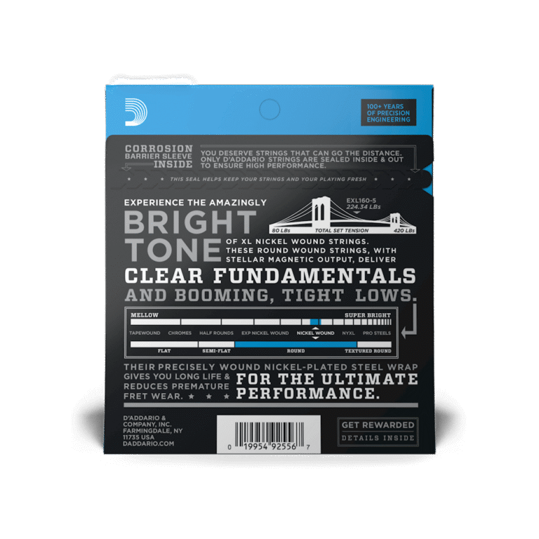 D'Addario 50-135 Medium Long Scale 5-String Bass Strings - Image 3