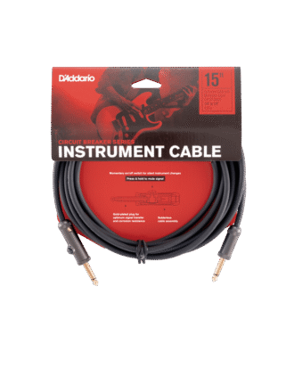 D'Addario Circuit Breaker Instrument Cable Straight to Straight with Momentary Switch, 15ft