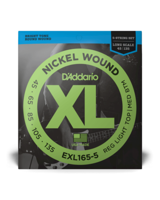 D'Addario 45-135 Regular Light Top/Medium Bottom Long Scale 5-String Bass Strings