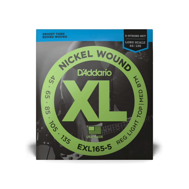 D'Addario 45-135 Regular Light Top/Medium Bottom Long Scale 5-String Bass Strings