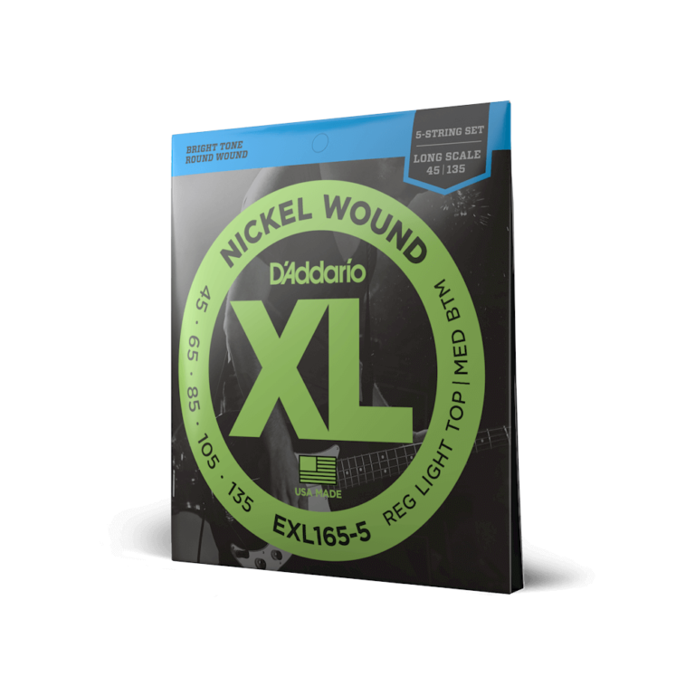 D'Addario 45-135 Regular Light Top/Medium Bottom Long Scale 5-String Bass Strings - Image 2