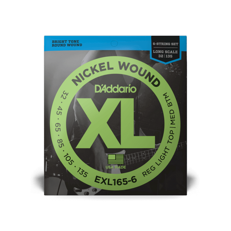 D'Addario 32-135 Regular Light Top/Medium Bottom Long Scale 6-String Bass Strings