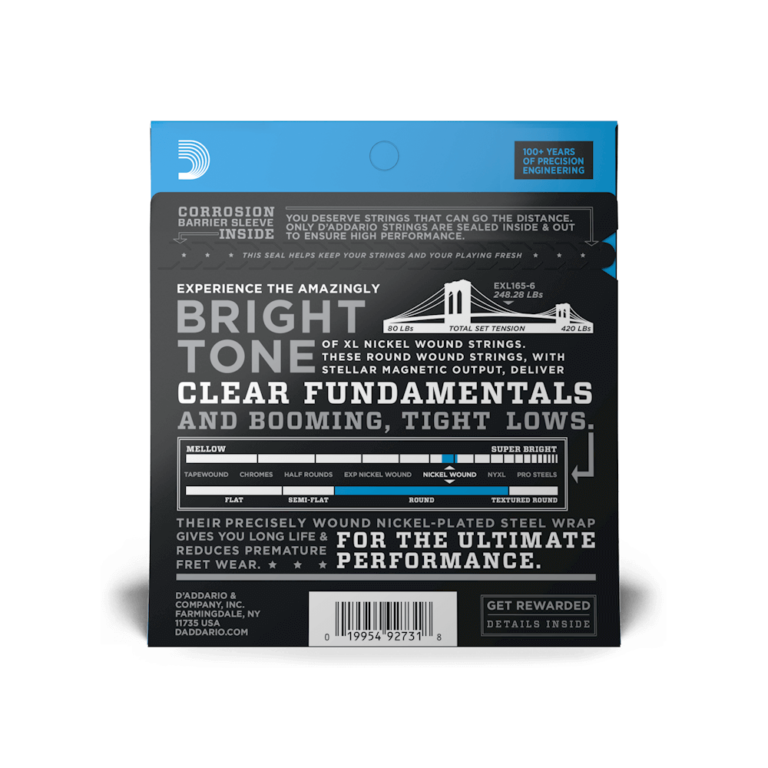 D'Addario 32-135 Regular Light Top/Medium Bottom Long Scale 6-String Bass Strings - Image 3