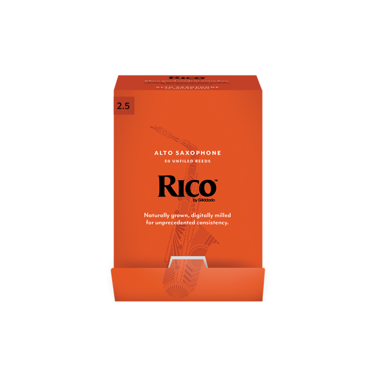 Rico by D'Addario Alto Saxophone Reeds Strength 2.5, Individually-Sealed, 50-Pack