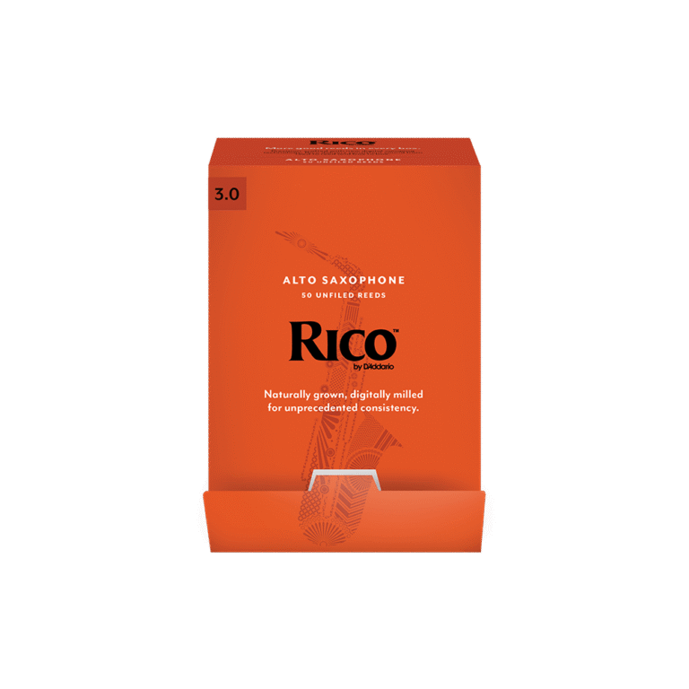 Rico by D'Addario Alto Saxophone Reeds Strength 3.0, Individually-Sealed, 50-Pack