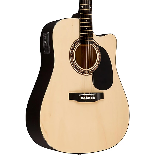 Rogue RA-090 Dreadnought Cutaway Acoustic-Electric Guitar Natural - Image 4